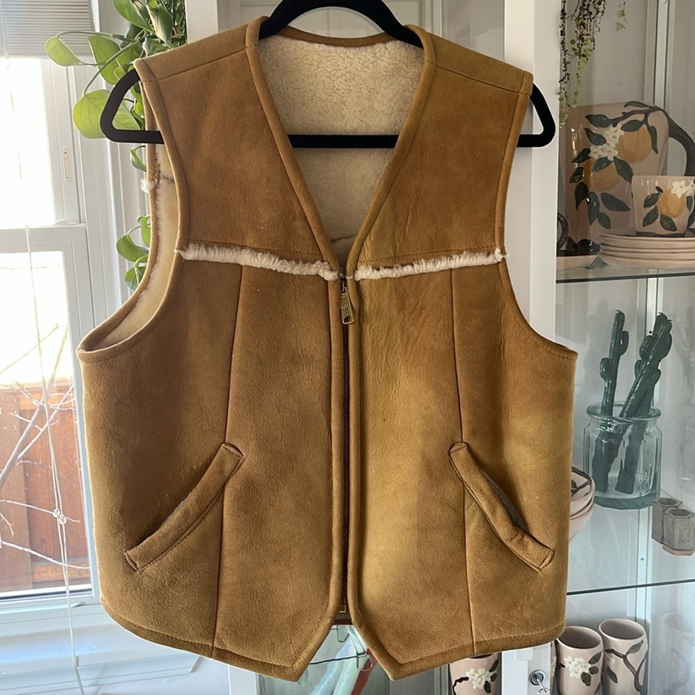 Eddie Bauer true vintage sheepskin shearling vest